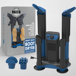 KEEPDRY Forced Heat Boot Dryer - Heavy Duty Shoe Dryer with Heat Switch & Timer - Quickly Dry Garments - Collapsible Drying Tubes Black