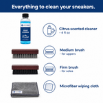 KEEPDRY Shoe Cleaner Kit - Sneaker Cleaning Kit - Deep Clean Solution with Safe Ingredients - Includes Microfiber Wiper Cloth & 2 Shoe Cleaner Brushes