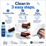 KEEPDRY Shoe Cleaner Kit - Sneaker Cleaning Kit - Deep Clean Solution with Safe Ingredients - Includes Microfiber Wiper Cloth & 2 Shoe Cleaner Brushes