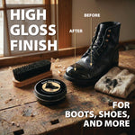 JobSite Boot Polish Wax - Stain Gloss High Shine Shoe Polish - Black Wax to Protect & Restore Leather Dress & Work Boots - 3 oz