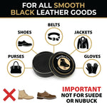 JobSite Boot Polish Wax - Stain Gloss High Shine Shoe Polish - Black Wax to Protect & Restore Leather Dress & Work Boots - 3 oz