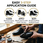 JobSite Boot Polish Wax - Stain Gloss High Shine Shoe Polish - Black Wax to Protect & Restore Leather Dress & Work Boots - 3 oz