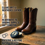 JobSite Saddle Soap for Leather - Leather Soap Cleaner & Conditioner - Restore & Soften Boots & Shoes - 3 oz