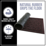 NINAMAR Rubber Door Mat (29.5” x 17.5”) - Durable Non-Slip Indoor/Outdoor Entry Rug Made from 100% Natural Rubber - Traps Liquid & Debris - Keep Home Entrance Clean