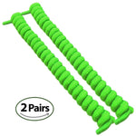 FootMatters Curly No Tye Shoe Laces - Elastic Spring Laces - No Tie Great for Elderly, Children, Fashion - One Size Fits All - Foot Matters