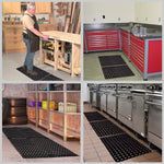 SafetyCare Interlocking Rubber Drainage Floor Mat - Anti-Fatigue - 24 x 16 inches - 12 Mats - Foot Matters