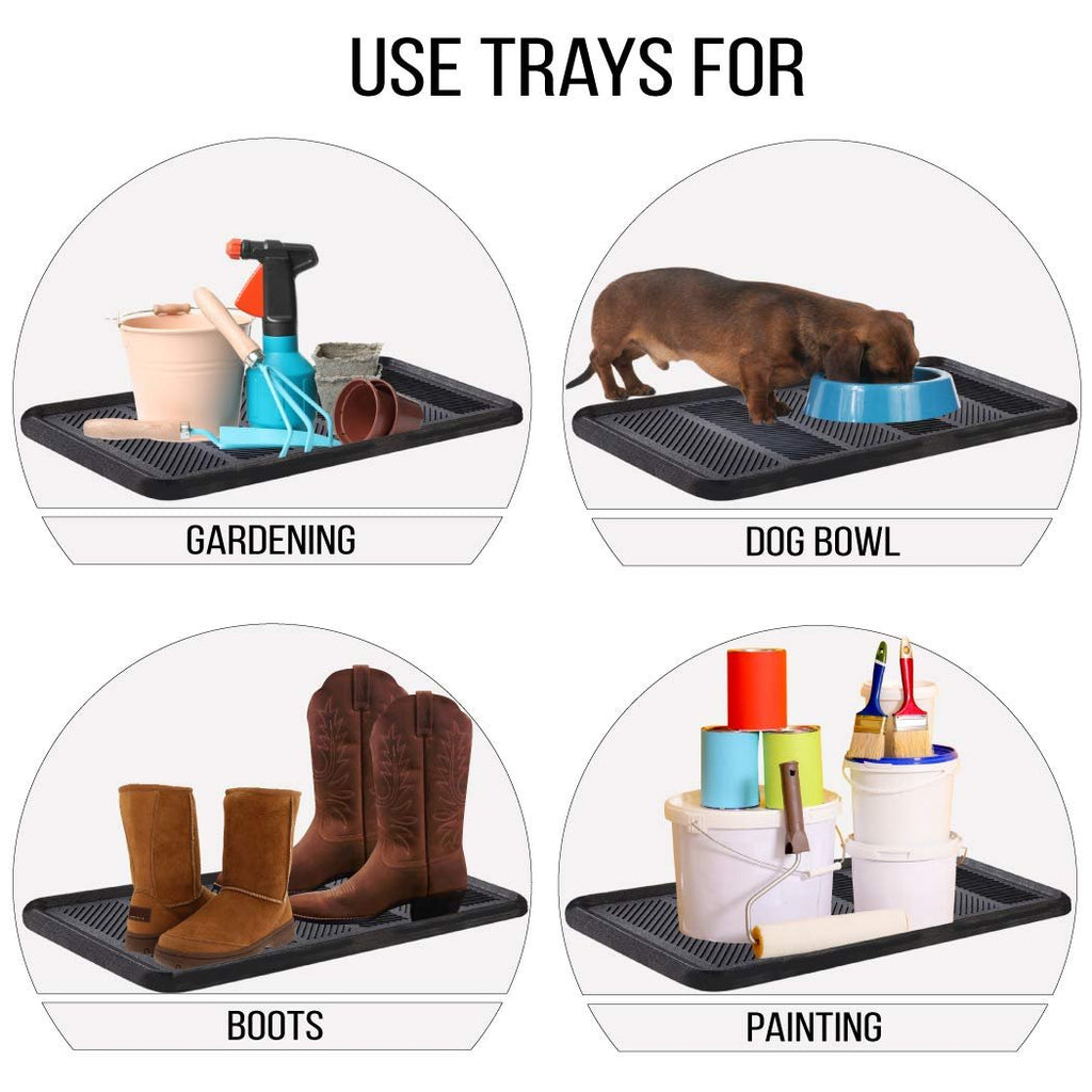 Rubber Shoe & Boot Tray - Keep Floors Clean From Messes, Water, And Debris