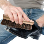 Genuine 100% Horsehair Professional Shoe Shine Brush - 6.75 inch long - Foot Matters