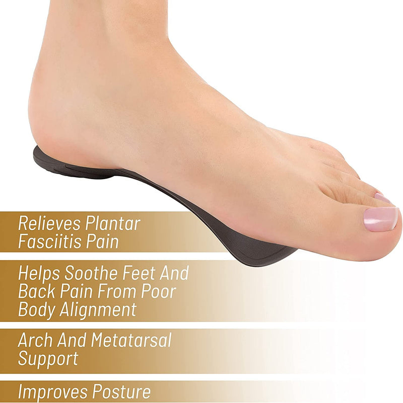 FootMatters 3/4 Slim Orthotic Inserts – for Plantar Fasciitis Pain Relief –Insoles for Women and Men with Arch Support & Heel Cup