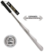 FootMatters Long Handled Metal Expander Shoe Horn Flex Spring End - Extendable & Collapsible 16" to 31" - Foot Matters