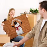 Ninamar Door Mat Happy Holiday Snowman Natural Coir - 29.5 x 17.5 inch