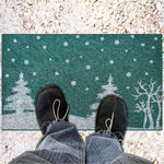 Ninamar Door Mat Winter Snowy Pines Natural Coir - 75 x 45 cm - Foot Matters