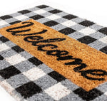 Ninamar Buffalo Plaid Welcome Door Mat - Natural Coir - 29.5 x 17.5 inch