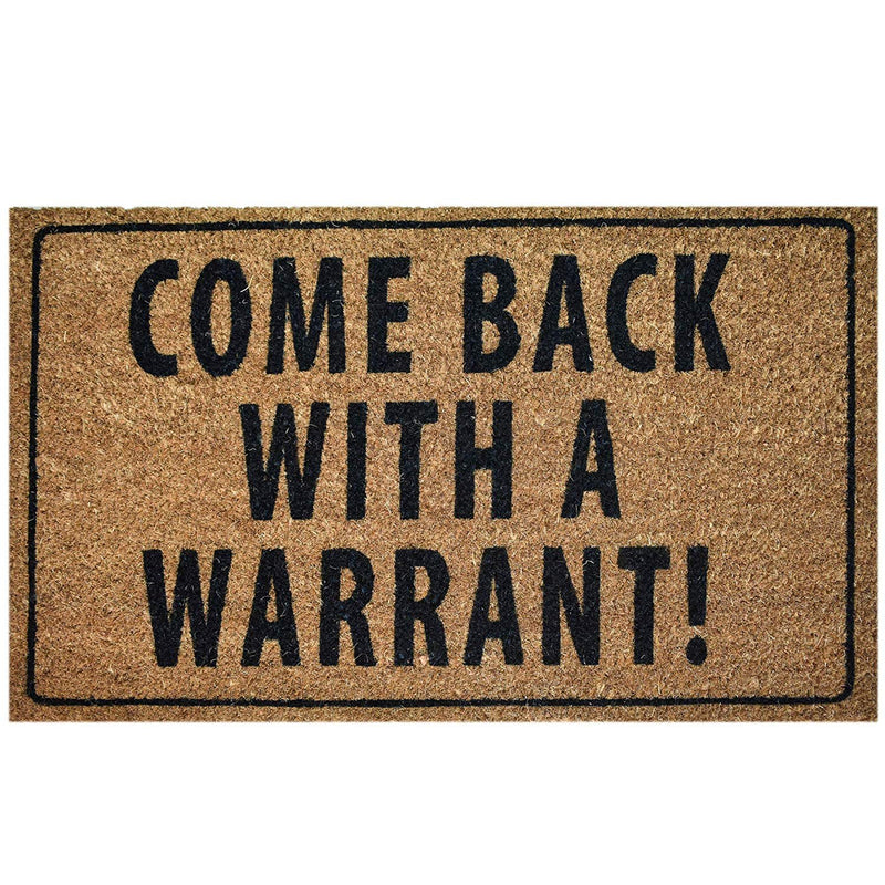 Ninamar Door Mat Come Back with a Warrant Natural Coir - 75 x 45 cm - Foot Matters