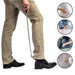 FootMatters Long Handled Metal Expander Shoe Horn Flex Spring End - Extendable & Collapsible 16" to 31" - Foot Matters