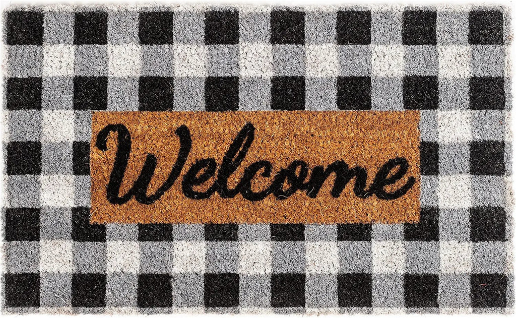 Black And White Buffalo Check Welcome Mat