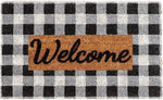 Ninamar Buffalo Plaid Welcome Door Mat - Natural Coir - 29.5 x 17.5 inch