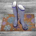 Ninamar Door Mat Winter Snowflakes Natural Coir - 29.5 x 17.5 inch