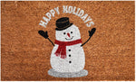 Ninamar Door Mat Happy Holiday Snowman Natural Coir - 29.5 x 17.5 inch