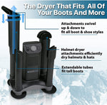 KEEPDRY Forced Heat Boot Dryer - Heavy Duty Shoe Dryer with Heat Switch & Timer - Quickly Dry Garments - Collapsible Drying Tubes Black