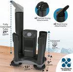 KEEPDRY Forced Heat Boot Dryer - Heavy Duty Shoe Dryer with Heat Switch & Timer - Quickly Dry Garments - Collapsible Drying Tubes Black