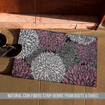 Ninamar Door Mat Pastel Flowers Natural Coir – 29.5 x 17.5 inch