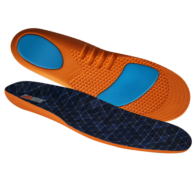 JobSite Gel Sport Insoles - Gel Heel & Metatarsal Shock Pad - US Men 8-13 Women 9-14 (Trim to Fit)