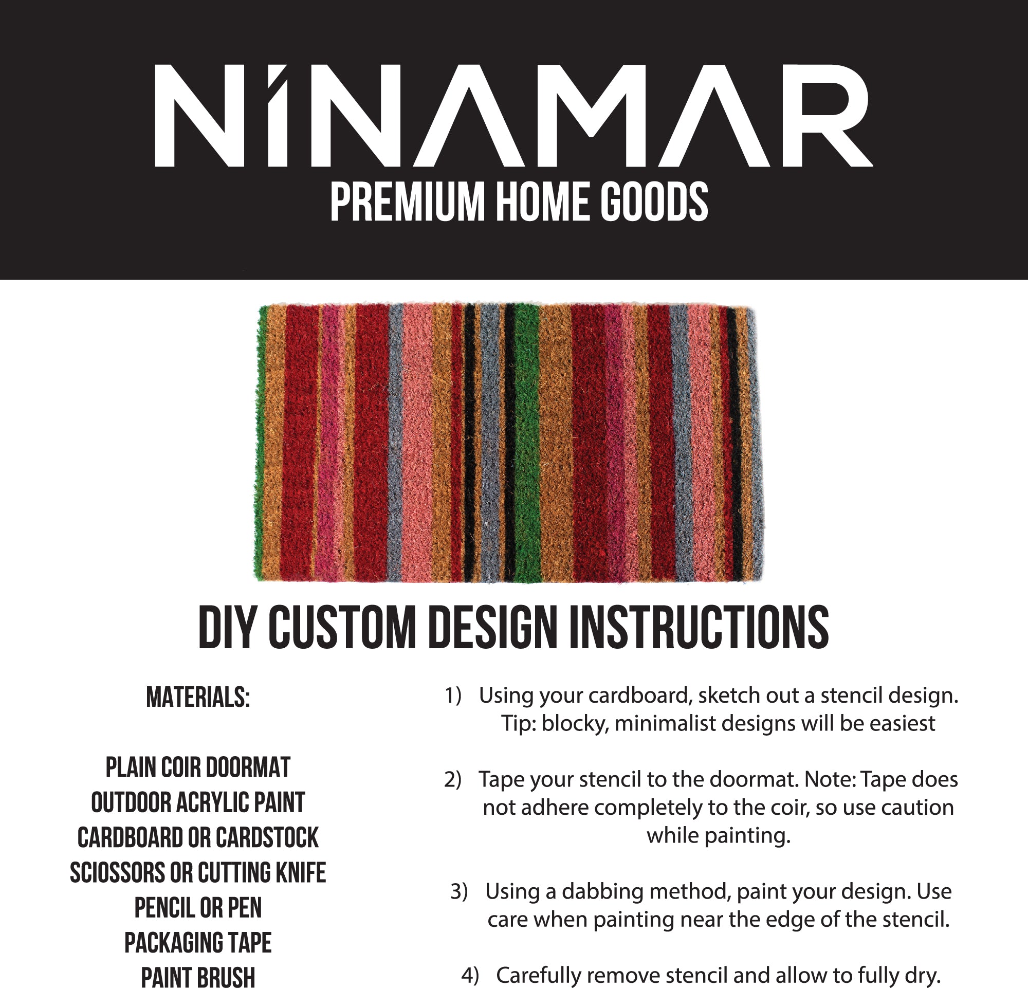 Ninamar Door Mat Home Sweet Home Natural Coir - 75 x 45 cm – FootMatters  Webstore