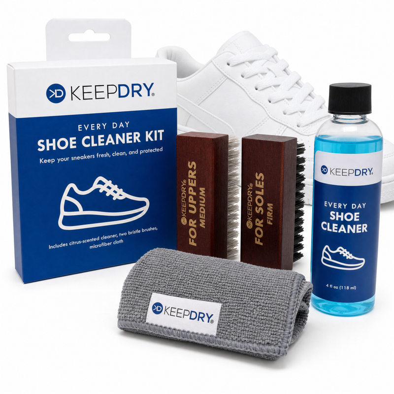 KEEPDRY Shoe Cleaner Kit - Sneaker Cleaning Kit - Deep Clean Solution with Safe Ingredients - Includes Microfiber Wiper Cloth & 2 Shoe Cleaner Brushes