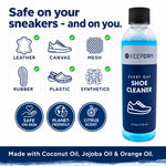 KEEPDRY Shoe Cleaner Kit - Sneaker Cleaning Kit - Deep Clean Solution with Safe Ingredients - Includes Microfiber Wiper Cloth & 2 Shoe Cleaner Brushes