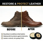 JobSite Beeswax Paste - Bees Wax Leather Conditioner - Leather Waterproofing Wax Protects & Restores Boots, Shoes & Leather Articles - 3 oz