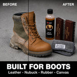 JobSite Boot Cleaner Kit - Heavy Duty Boot Cleaning Kit - Deep Clean Solution with Safe Ingredients - Includes Microfiber Wiper Cloth & 2 Boot Cleaner Brushes
