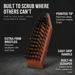 JobSite Sole Scrubber - Heavy Duty Boot Cleaner Brush with Stiff Bristles & Pointed Tip - Scrubber for Cleaning Muddy Cleats & Shoes