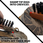 JobSite Sole Scrubber - Heavy Duty Boot Cleaner Brush with Stiff Bristles & Pointed Tip - Scrubber for Cleaning Muddy Cleats & Shoes