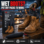 JobSite boot dryer bags absorbing moisture in work boots