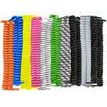 FootMatters Curly No Tye Shoe Laces - Elastic Spring Laces - No Tie Great for Elderly, Children, Fashion - One Size Fits All