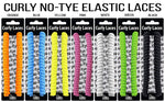 FootMatters Curly No Tye Shoe Laces - Elastic Spring Laces - No Tie Great for Elderly, Children, Fashion - One Size Fits All - Foot Matters