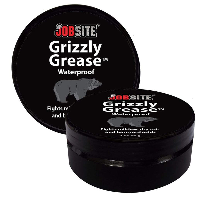 JobSite Grizzly Grease Waterproofing Leather Protector Paste-Prevents Mildew, Dry Rot, Salt Stains & Scuff Marks-3 oz. - Foot Matters