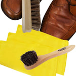 JobSite Genuine Horsehair Dauber Applicator Brush & Shoe Shine Polish Cloth - Great for Travel & Home - Foot Matters