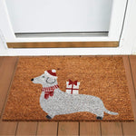 Ninamar Door Mat Holiday Dachshund Dog Natural Coir - 29.5 x 17.5 inch