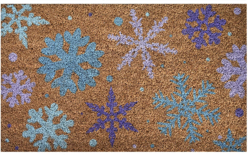 Ninamar Door Mat Winter Snowflakes Natural Coir - 29.5 x 17.5 inch
