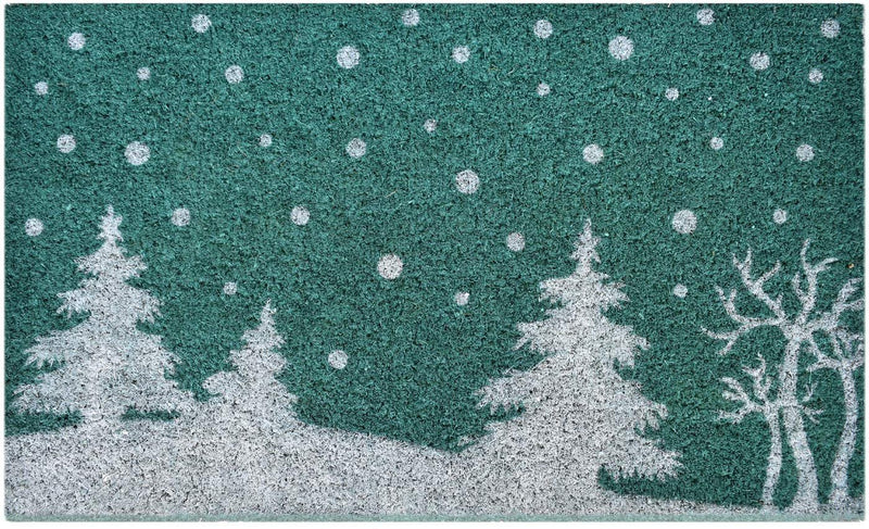 Ninamar Door Mat Winter Snowy Pines Natural Coir - 75 x 45 cm - Foot Matters