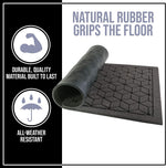 NINAMAR Rubber Door Mat (29.5” x 17.5”) - Durable Non-Slip Indoor/Outdoor Entry Rug Made from 100% Natural Rubber - Traps Liquid & Debris - Keep Home Entrance Clean