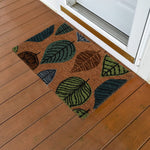 Ninamar Door Mat Colorful Leaves - Natural Coir - 29.5 x 17.5 inch