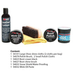 FootMatters Red Cedar Boot and Shoe Care Shine Kit - Brush, Mink Oil, Waterproof Paste, Polish - Foot Matters