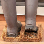 Ninamar Natural Coir Boot Scrubber Door Mat - 12 x 13 inch - Foot Matters